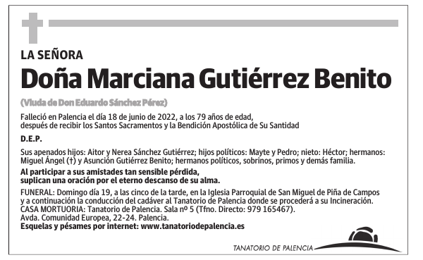 Doña Marciana Gutiérrez Benito