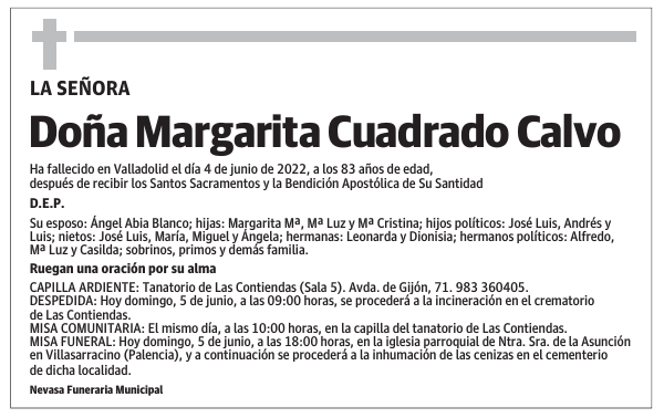 Doña Margarita Cuadrado Calvo