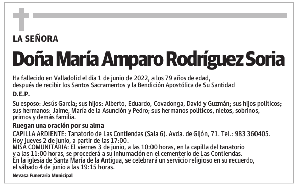Doña María Amparo Rodríguez Soria