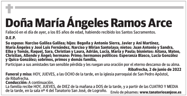Doña  María  Ángeles  Ramos  Arce