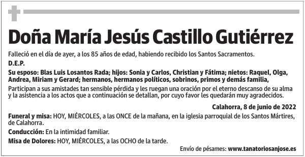Doña  María  Jesús  Castillo  Gutiérrez