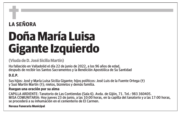 Doña María Luisa Gigante Izquierdo