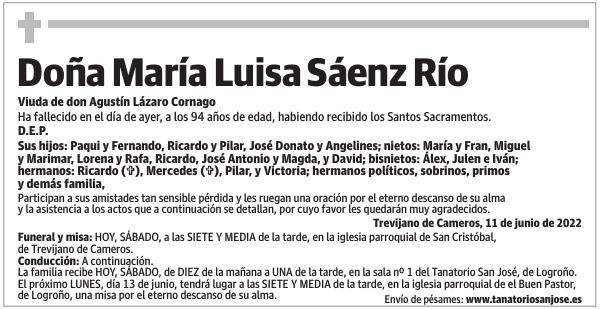 Doña  María  Luisa  Sáenz  Río