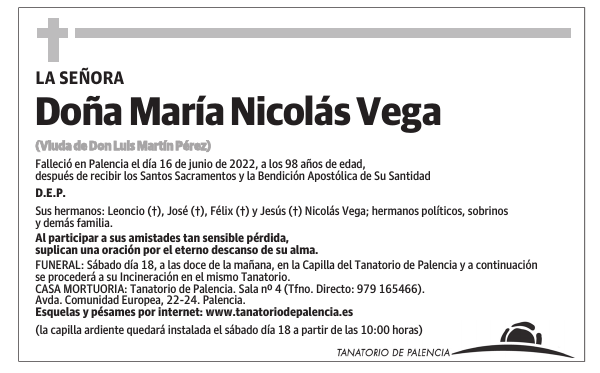 Doña María Nicolás Vega