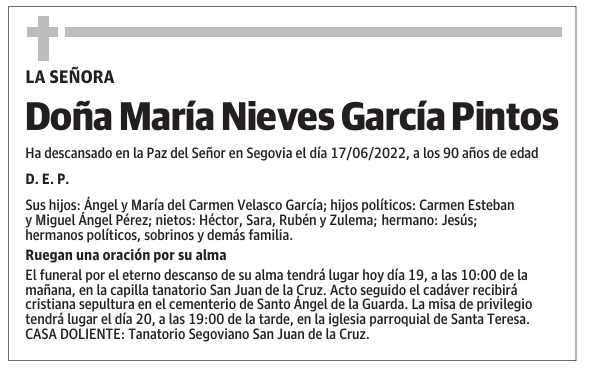 Doña María Nieves García Pintos