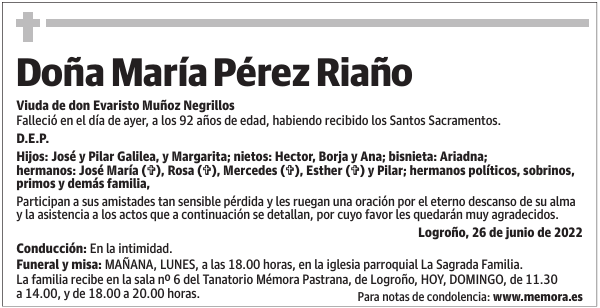 Doña  María  Pérez  Riaño
