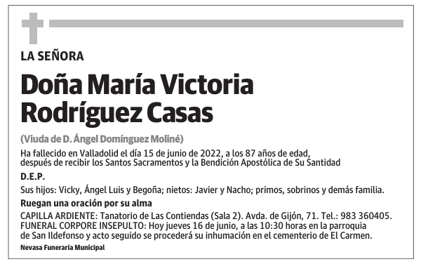 Doña María Victoria Rodríguez Casas