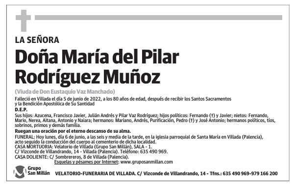 Doña María del Pilar Rodríguez Muñoz