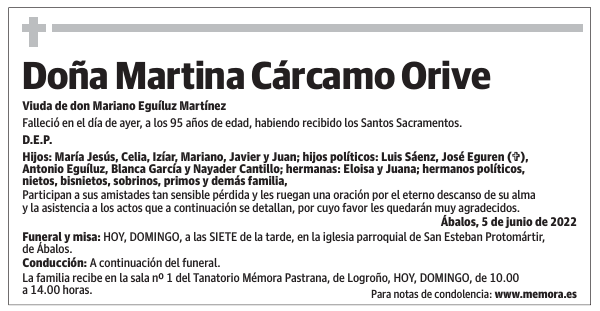 Doña  Martina  Cárcamo  Orive