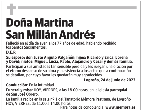 Doña  Martina  San  Millán  Andrés