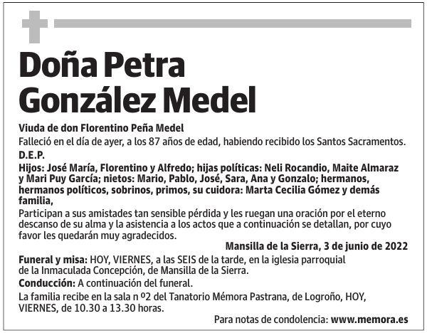 Doña  Petra  González  Medel