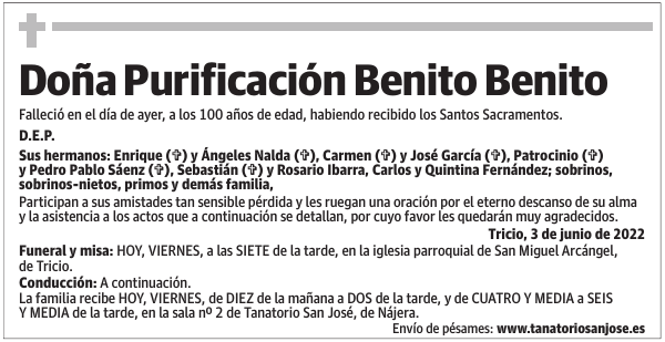 Doña  Purificación  Benito  Benito
