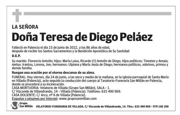 Doña Teresa de Diego Peláez