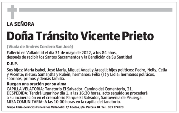Doña Tránsito Vicente Prieto