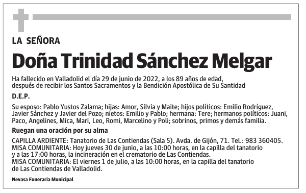 Doña Trinidad Sánchez Melgar