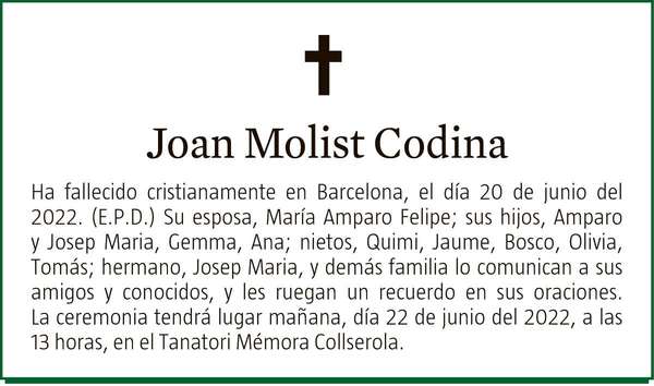 JOAN  MOLIST  CODINA