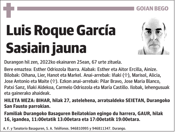 Luis Roque García Sasiain