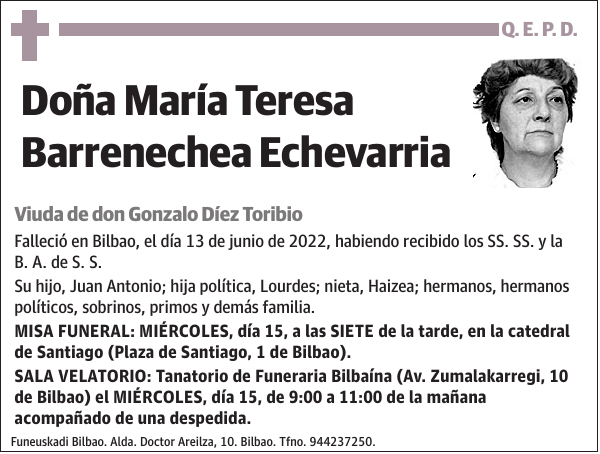 María Teresa Barrenechea Echevarria