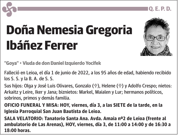Nemesia Gregoria Ibáñez Ferrer