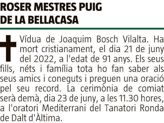 ROSER  MESTRES  PUIG  DE  LA  BELLACASA