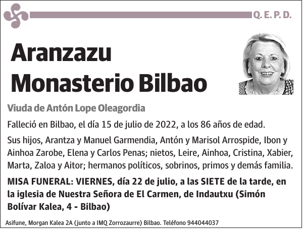 Aranzazu Monasterio Bilbao