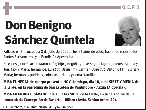 Benigno Sánchez Quintela