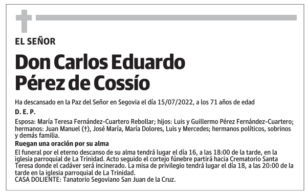 Don Carlos Eduardo Pérez de Cossío
