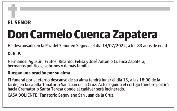 Don Carmelo Cuenca Zapatera