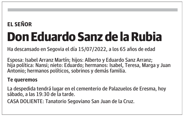 Don Eduardo Sanz de la Rubia