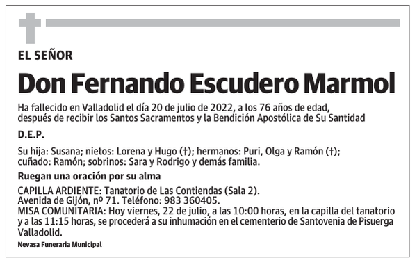 Don Fernando Escudero Marmol