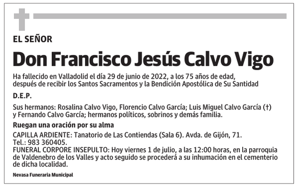 Don Francisco Jesús Calvo Vigo