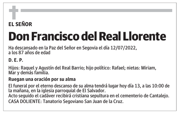 Don Francisco del Real Llorente