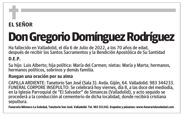 Don Gregorio Domínguez Rodríguezz Rodríguez