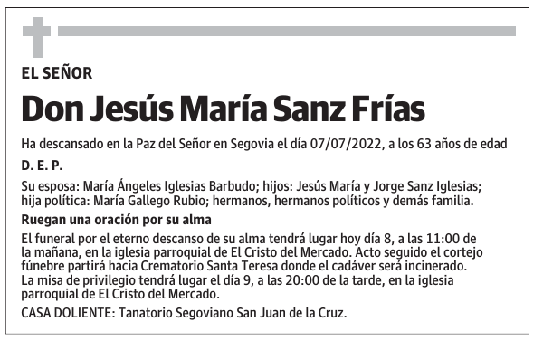 Don Jesús María Sanz Frías