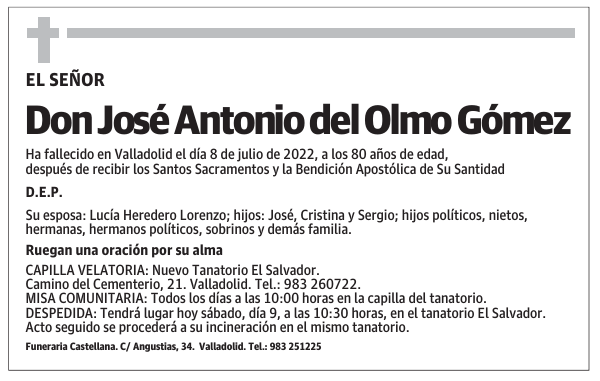 Don José Antonio del Olmo Gómez