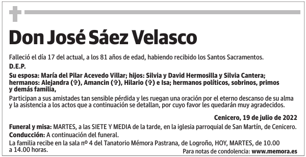 Don  José  Sáez  Velasco