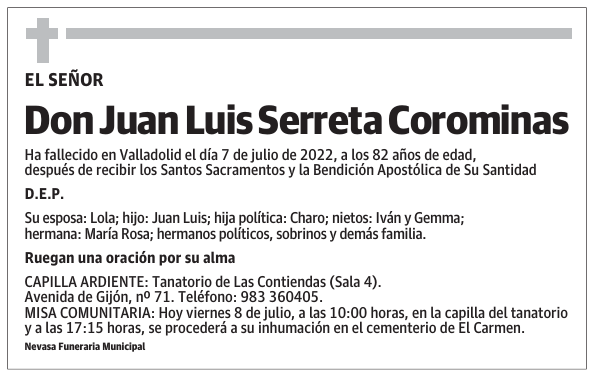 Don Juan Luis Serreta Corominas