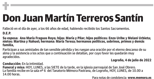Don  Juan  Martín  Terreros  Santín