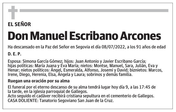 Don Manuel Escribano Arcones