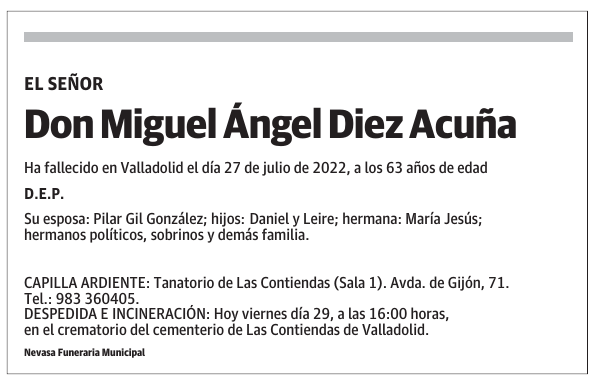 Don Miguel Ángel Diez Acuña