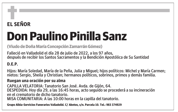 Don Paulino Pinilla Sanz
