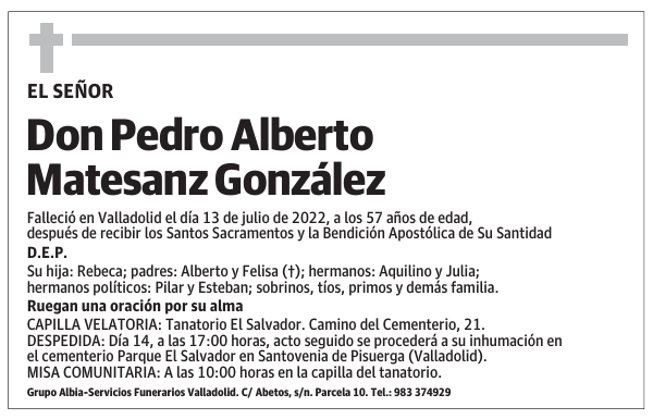 Don Pedro Alberto Matesanz González