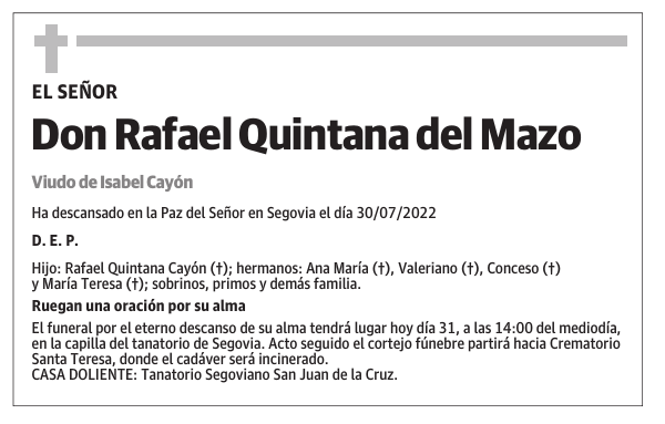 Don Rafael Quintana del Mazo