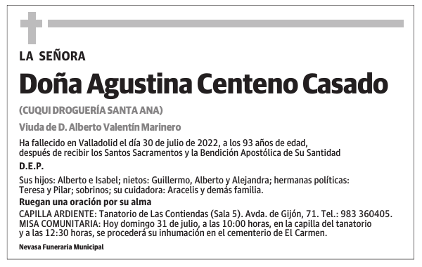 Doña Agustina Centeno Casado