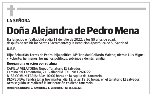 Doña Alejandra de Pedro Mena