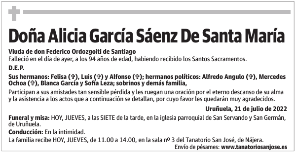 Doña  Alicia  García  Sáenz  De  Santa  María