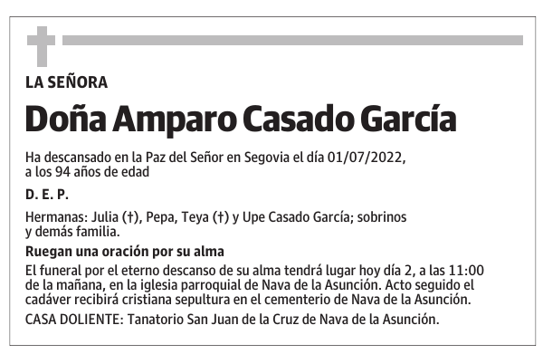 Doña Amparo Casado García