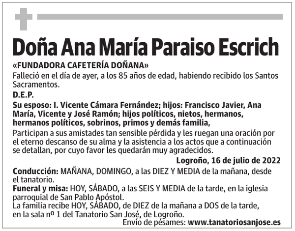Doña  Ana  María  Paraiso  Escrich
