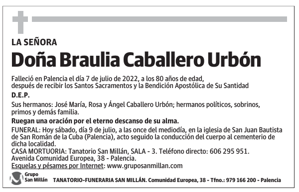 Doña Braulia Caballero Urbón