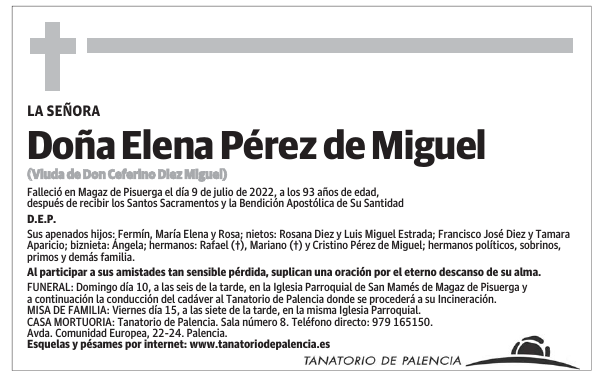Doña Elena Pérez de Miguel